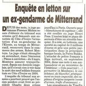 Enquête en letton - Article du Canard Enchaîné du 13/06/07